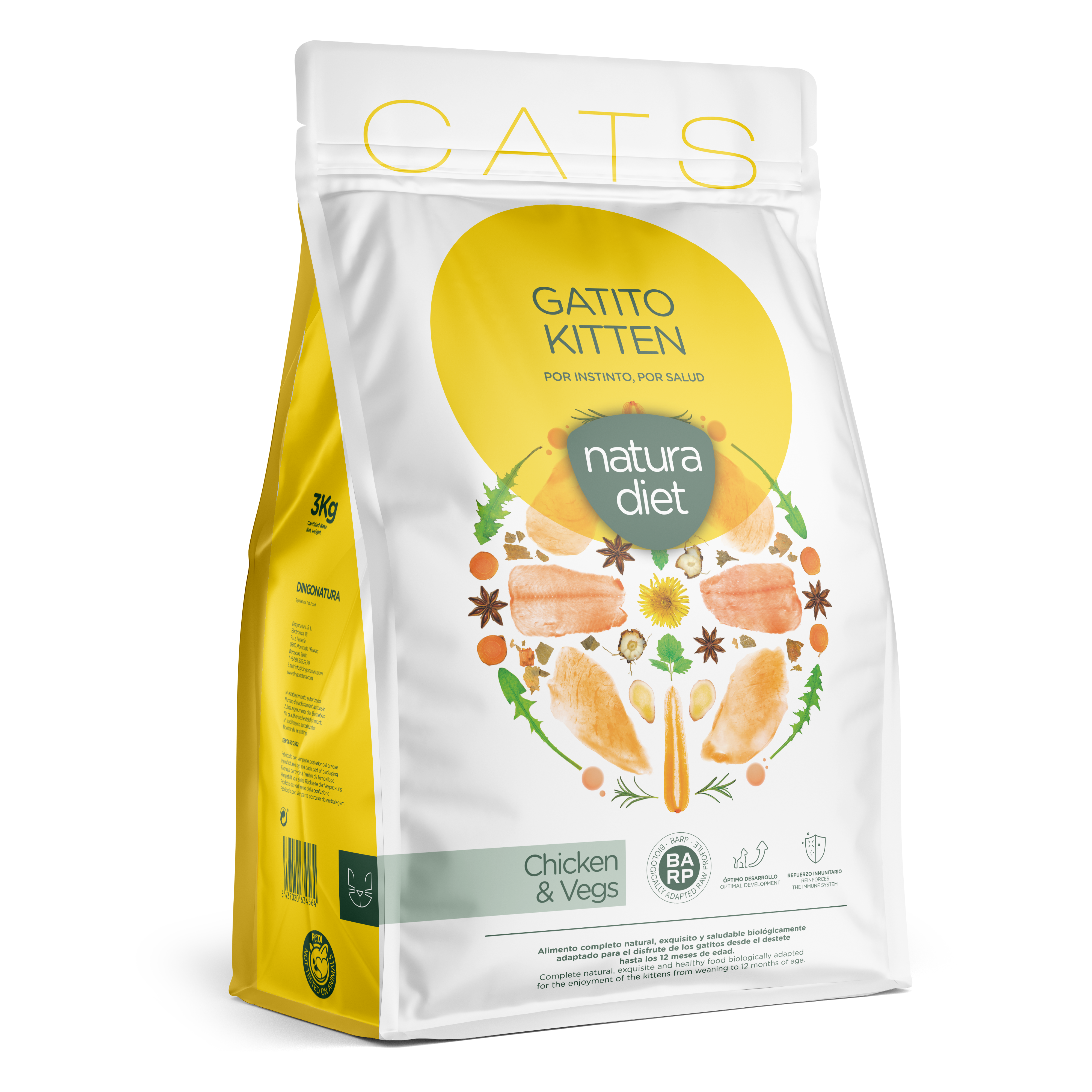 Natura diet Chaton poulet 3Kg - aliment naturel pour chaton